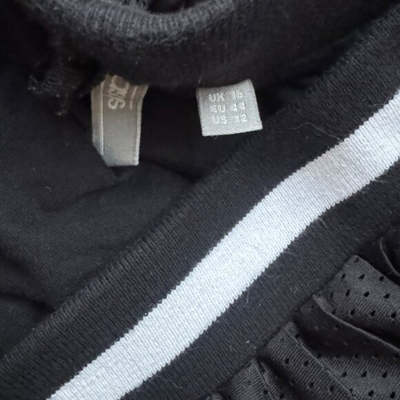 ASOS Pleated Drawstring Jersey Mesh Skirt in Black - women's 12 - Picture 4 of 5